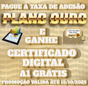 Adesão Plano Ouro com Certificado A1 Grátis